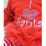  I Heart Santa Bodysuit with Ruffles RuffleButts 